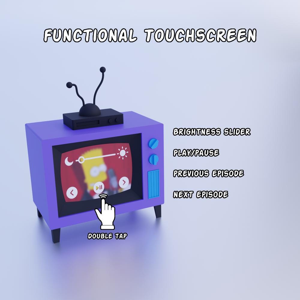 Mini TV with Touchscreen: Preloaded Shows, Plug & Play, SD Card Access, Upload Your Own Videos
