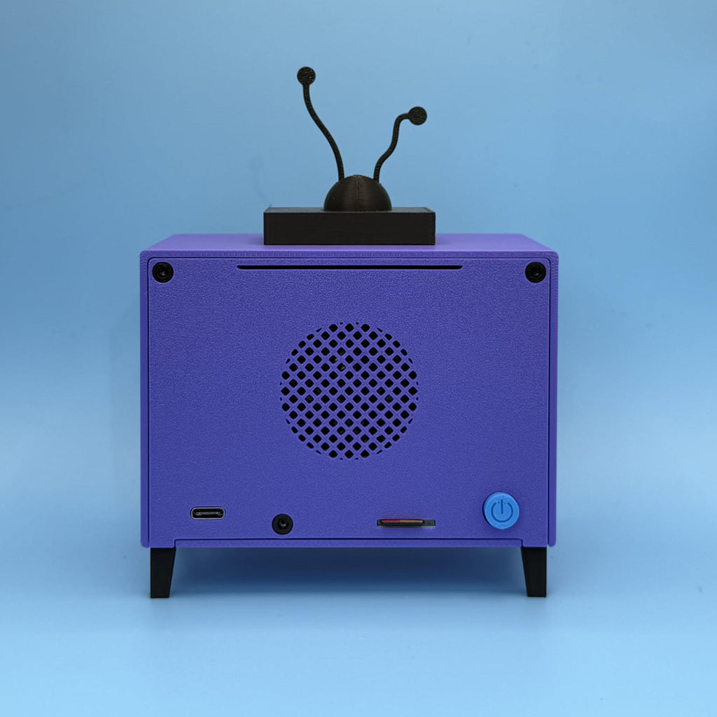 Mini TV with Touchscreen: Preloaded Shows, Plug & Play, SD Card Access, Upload Your Own Videos